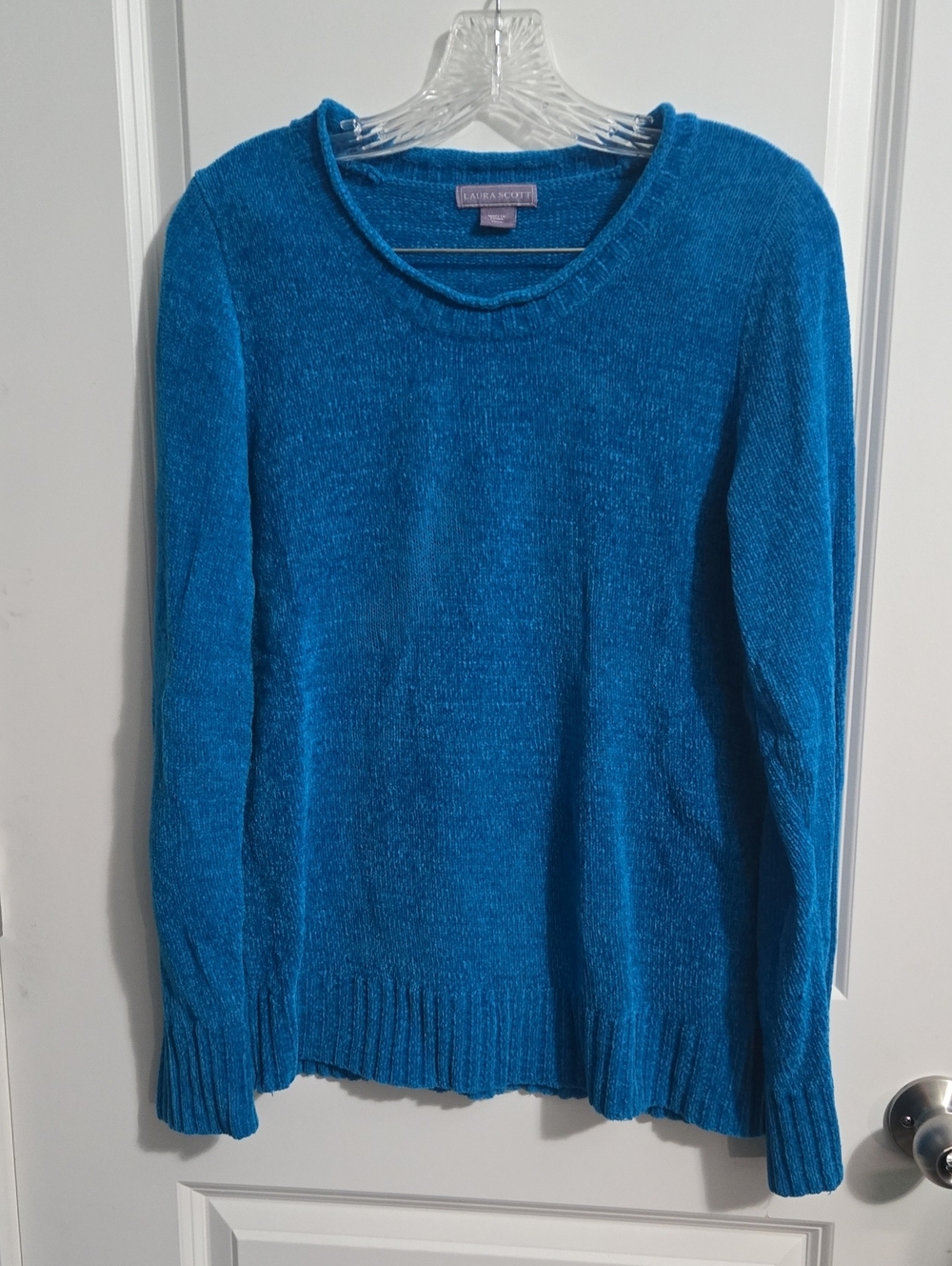 Laura Scott Teal Blue Crewneck Sweater